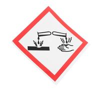 Generic Corrosive Material Safety Labels Self-adhesive 10x10cm Ghs Warning Stickers for Hazardous Chemical Identification and Industrial Safety Signs