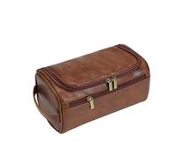 Generic Cosmetic Bag Waterproof Faux Leather Makeup Bag Large Capacity Makeup Bag with Handle Multifunctional Travel Toiletry Makeup Case for Business Trip Brown, Brown, One Size