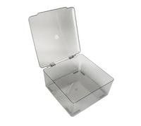 Generic Cosmetic Organizer with Hinged Lid Sturdy and Space Saving Perfect for Makeup and Skincare in Bedroom or Bathroom (Transparent Grey)