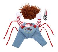 Generic Cosplay Deadly Doll Dog Clothes Costume for Halloween and Christmas Pets, Soft Cotton Fabric, Elastic, Breathable for Cats and Dogs, Size S/M/L, Denim Material, Including Toy Decoration, Fun