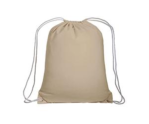 Generic Cotton Backpack with Pull Closure Gym Fabric Bag Durable, natural, One size