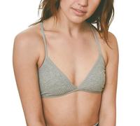 Generic Cotton Bras for Women Non Wired, Sexy Solid Color Triangle Bra Ribbed Cross Back Spaghetti Strap Bra V Neck Unpadded Bra Ladies Seamless Bras for Women UK Women's Underwear Bralette Sale Grey