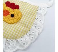 Generic Cotton Pet Bandana, Cute Cartoon Animal Pattern Dog Bibs for Bichon Teddy Pomeranian, Crafted with Fine Workmanship, Convenient to Wear and Lightweight, for Small Pets (Little Yellow Chicken)