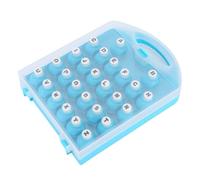 Generic Craft Hole Punch Educational Alphabet Paper Punch Set with Sturdy ABS and Zinc Alloy Material 26 Pcs Blue for Scrapbook Envelope