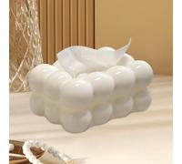 Generic Creative Bubble Tissue Box, Napkin Paper Box, Facial Paper Organizer Dispenser, Decorative Tissue Box, Car Tissue Holder Box - White PP Material, Rectangle Style, Facial Tissue Holder Shape