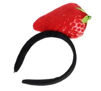 Generic Creative Strawberry Shape Skincare Headband for People of Ages, Adjustable Size Cloth Hair Band for Photo Props and Birthday Parties