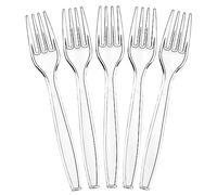 Generic CRF01 Clear Reusable Forks | Heavy Duty Clear Fork (Pack of 50) Tableware and Dinnerware, Transparent