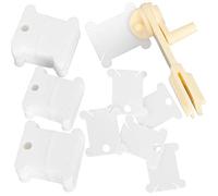Generic Cross Stitch Winding Board Hand-Cranked Yarn Winder Set of 120 - Organizer Tool for Loose Wires in Sewing Work - Milky White, 7.2 X 9.8 X 4cm