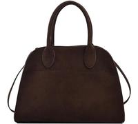 Generic Crossbody Bags for Women Suede Purse Tote Bag Vintage Top Handle Bag Fashion Retro Shoulder Satchel Bag for Work Travel (Coffee, Small)