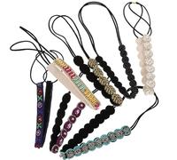 Generic Crystal Beaded Hairband 7Pcs Elastic Headbands with Purple and Multicoloured Seed Beads for Women Festival Photography and Everyday Hair Accessories