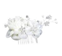 Generic Crystal Hair Comb Rhinestone Hair Accessories Elegant White Alloy Floral Design Easy to Take out Head Decor for Brides Bride Party Anniversary
