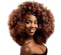 Generic Curly Style High-Density, 70s Afro Wig for Women, 70s Afro Wig Costume Deep Brown, Women's Curly Afro Wigs, 17.7 In Diameter