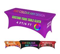 Generic Custom Business Tablecloth, Rectangular 48 x 24 inch, Multi Color, Polyester & Spandex, Custom Logo, Text, Photo, Corporate Events, Weddings, Family Gatherings, Outdoor Promotions