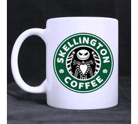 Generic Custom Coffee Tea White Mugs Cup 11 oz Jack Skellington Nightmare Before Christmas Print on Two SidesFunny Plum Blossom And Peony Coffee Mug