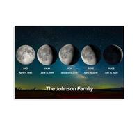 Generic Custom Family Moon Phase Poster - Moon Phase Canvas Wall Art Print, Personalized Mother’s Day, Anniversary, and Family Housewarming Gift for Couple, Dad, Mom Style 5, 08x12inch(20x30cm)