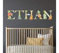 Generic Custom Name Dinosaurs Wall Name Vinyl Decal, Multicolor, Vinyl, Cartoon, Customizable Dinosaur Wall Decal, Wall Decal