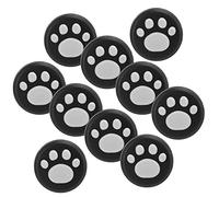 Generic Cute Cat Thumb Grip Caps for and Lite Durable Silicone Anti-Slip Protectors 10 Pack for Gamers (White claws on black background)