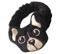 Generic Cute Dog Plush Hair Tie Elastic Band for Ponytail Holder Soft Kawaii Hair Scrunchies Black Cartoon Pet for Daily Use
