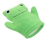 Generic Cute Frog Shape Exfoliating Bathing Gloves 19X21Cm Double-Sided Skin Scrubbing Mitt for Gentle Body Scrub and Shower Use