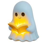 Generic Cute Ghost Reading Book Lamp, 2025 New Cute Halloween Ghost Night Light, Light up Ghosts Halloween Decorations for Indoor Home Table Centerpiece Bedroom Readers (1, Small) [Energy Class A]