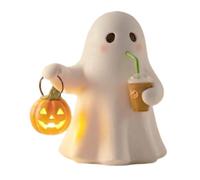 Generic Cute Ghost Reading Book Lamp, Ghost Reading Night Lights, Cute Halloween Ghost Night Light, Light up Ghosts Halloween Decorations, Indoor Figurine Lamp for Bedroom, Study Room, Readers (Small)