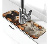 Generic Cute Highland Cow Print Kitchen Sink Splash Guard Faucet Mat, Splash Guard Behind Faucet Drip Catcher for Kitchen Bathroom