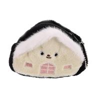 Generic Cute House-Shaped Plush Keychain Coin Purse for Women, Mini Portable Wallet with Multi-Purpose Storage for Small Items and Data Cables, for Travel and Study
