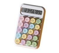 Generic Cute Mechanical Button Scientific Calculator 10 Digit for Accounting Tasks Portable and Efficient ABS Material 1 Piece (White)