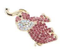 Generic Cute Pink Zinc Alloy Little Elephant Brooch Pin for Clothes and Bags, Versatile Accessory Resistant to Fading, for Women and Girls Fashionable Outfits
