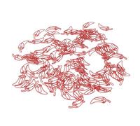 Generic Cute Red Pepper Shaped Paper Clips,100PCS Decorative Metal Paperclip for Office, School, Crafts - Iron Material, Portable Storage Box Included