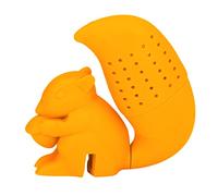 Generic Cute Squirrel Tea Strainer, Food Grade Silicone Tea Filter, Reusable Infuser with Squirrel Shaped Design, Ideal for Teapots & Mugs Loose Leaf (Orange)