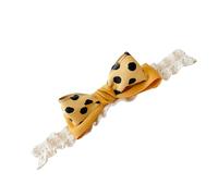 Generic Cute Wave Point Baby Headband Soft Eco-friendly Elastic Hair Accessories for Newborn Infant Girls, Suitable for Baby Photoshoots (Turmeric)