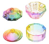 Generic Dappen Dish Twelve Sided Octagon Shape for Acrylic Nails 2pcs with Lid Glass Easy Immersion and Cleaning for Nail Salons Manicure Tools