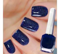 Generic Dark Blue Glitter Nail Polish, Quick-Dry, Long-Lasting, Salon-Quality, Perfect for DIY Nail Art