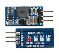 Generic DC DC Step Up Boost Converter Module for Battery-Powered Devices, 2Pcs 1MHZ High Efficiency 93% Boost Power Management (5V)