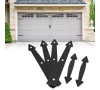 Generic Decorative Carriage Hardware Kit Carbon Steel Style Hinges Handles for Garage Doors Gates Exterior Interior 6 Pieces