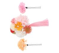 Generic Decorative Hair Accessories 3pcs Made of Polyester and Iron Japanese Style Flower Hair Clips Not Easy to Fade for Garden Parties for Girlfriend