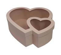 Generic Decorative Heart Flower Box with Transparent Lid, Cardboard Floral Gift Presentation Box, Elegant Finish, Suitable for Parties, Weddings, and Birthday, Pink