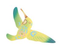 Generic Decorative Iron Hummingbird Wall Pendant Hanging Ornament for Yard and Living Room, Garden Wall Sculpture with Delicate Green Artistic Design
