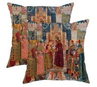 Generic Decorative Pillow Covers Set of 2, Medieval Tapestry Art Throw Pillow Case, Fall Vintage Style Cushion Covers for Home Sofa Bed Couch 18x18 Inch, 00202XPAA240603A0126A