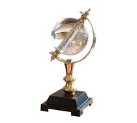 Generic Decorative Sphere Crystal Globe Ornament Glass Sphere Contemporary Globe With Clear Finish And Ebony Base Suitable for desk shelf foyer table home office