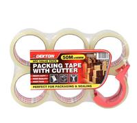 Generic Dekton 6Pc Packing Tape With Cutter 50M X 48mm, 45 Micrones, Dt90802