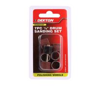 Dekton 7-Piece 1/2" Drum Sanding Set | Versatile Sanding Solution for Wood, Metal, and Plastic | Includes Various Grits for Different Applications | Perfect for DIY and Professional Use