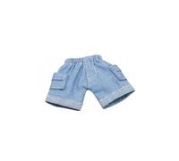 Generic Denim Pants OB11 Doll Clothes Miniature Figure Pants Elastic Waist Cargo Pocket Cloth Material Suitable for Collector Crafting Display Scenes , Light Blue , Shorts