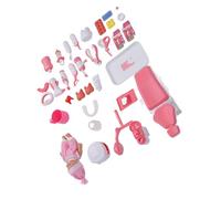 Generic Dentist Toys Set for Kids with Interactive Music Lights Realistic Playset for Toddlers Plastic 15 Pieces (Pink)