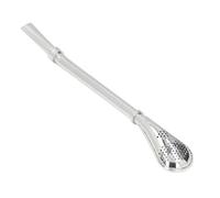 Generic Dependable Yerba Mate Drinking Straw Stainless Steel Filtered Spoon for Loose Leaf Teas Juices 15.7cm Silver