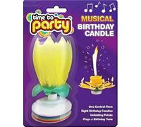 Generic Desert Dress Musical Lotus Flower Candles - Birthday Cake Happy Birthday Surprise Gift Light Spinning Musical Candles X 1 (Yellow)
