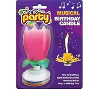 Generic Desert Dress Musical Lotus Flower Candles - Birthday Cake Happy Birthday Surprise Gift Light Spinning Musical Candles X 1 (Pink)