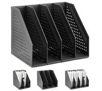 Generic Desktop 4-Slot Magazine File Folder, Magazine Organizer, Home Office Plastic Document Box, Robust File Storage Rack, No Build