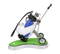 Generic Desktop Pen Set Practical Mini Bag Juguetes Alloy Balls with Ink for Office Desk Decor Golfer Souvenirs for Home Office Decor 3.1x2.0x5.1in (Blue White)